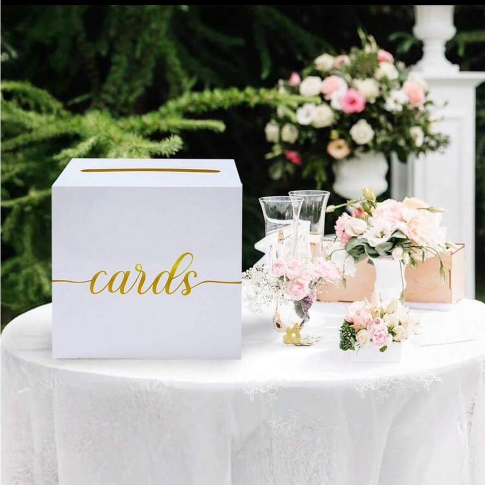 White Card Box with Gold 'Cards' Script